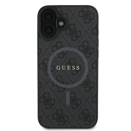 Guess 4G Ring Classic Logo MagSafe - Etui iPhone 16 Plus (czarny) (GUHMP16MG4GFRK)