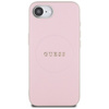 Guess Grained Ring MagSafe - Etui do iPhone 16e (różowy) (GUHMPSE4PGHSMMP)