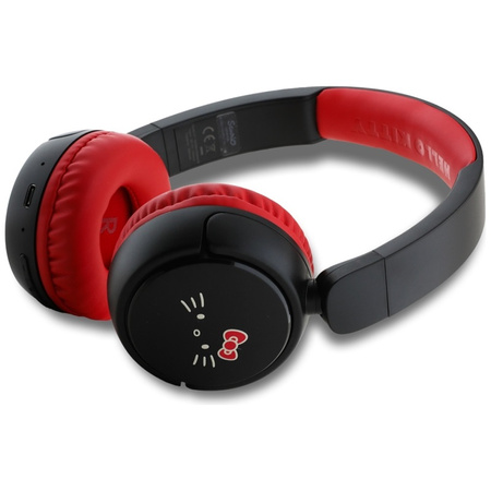 Hello Kitty Face Logo - Bezprzewodowe słuchawki nauszne Bluetooth V5.3 (czerwony) (HKOBHV6ROKFR)