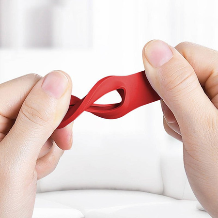 Crong Silicone Case with Key Ring – Etui ochronne brelok do Apple AirTag (czerwony) (CRG-ATS-RED)