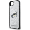 Karl Lagerfeld Fixed Glitter Karl & Choupette Heads Metal Pin - Etui do iPhone 16e (srebrny) (KLHCPSE4PFGKCPS)