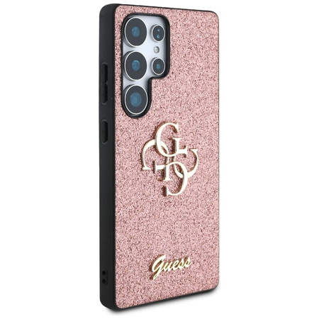 Guess Fixed Glitter Big 4G Metal Logo - Etui do Samsung Galaxy S25 Ultra (różowy) (GUHCS25LHG4SGP)