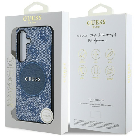 Guess 4G Round Patch Classic Logo MagSafe - Etui do Samsung Galaxy S25+ (niebieski) (GUHMS25MP4PGRSGB)