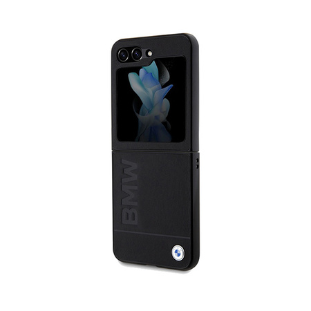 BMW Leather Hot Stamp - Etui Samsung Galaxy Z Flip 5 (czarny) (BMHCZF5SLLBK)
