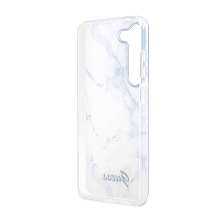 Guess Marble Collection - Etui Samsung Galaxy S23 (biały) (GUHCS23SPCUMAH)