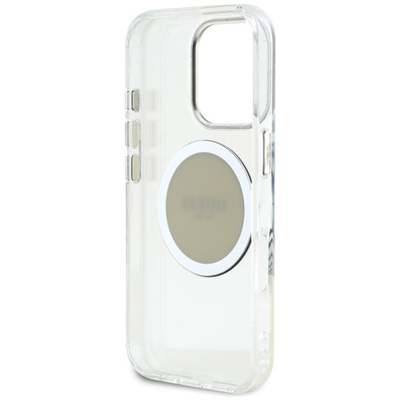 Guess IML Metal Colored Circle Classic Logo MagSafe - Etui do iPhone 16 Pro (szary) (GUHMP16LHTDRCEDG)
