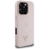 Guess Grained Hot Stamp Peony Triangle Logo MagSafe - Etui do iPhone 16 Pro (różowy) (GUHMP16LPGBTMP)