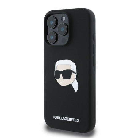 Karl Lagerfeld Silicone Karl Head Print MagSafe - Etui iPhone 16 Pro Max (czarny) (KLHMP16XSKHPPLK)