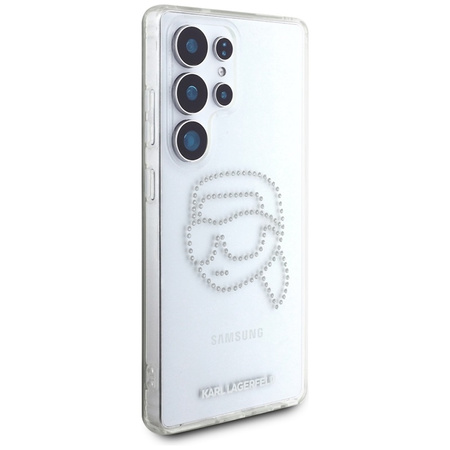 Karl Lagerfeld Rhinestones Karl Head Logo - Etui Samsung Galaxy S25 Ultra (przezroczysty) (KLHCS25LHKHDCELT)