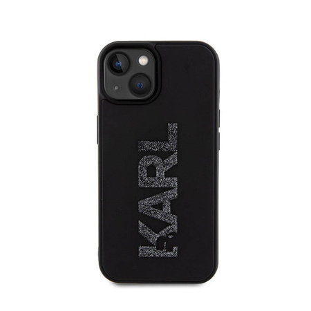 Karl Lagerfeld 3D Rubber Glitter Logo - Etui iPhone 15 (czarny) (KLHCP15S3DMBKCK)