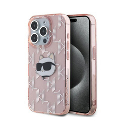 Karl Lagerfeld IML Choupette Head & Monogram - Etui iPhone 15 Pro Max (różowy) (KLHCP15XHKLPCHP)