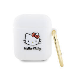 Hello Kitty Silicone 3D Kitty Head - Etui AirPods 1/2 gen (biały) (HKA23DKHSH)