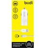 Budi - Ładowarka samochodowa USB + kabel USB-C (Biały) (BD062T)