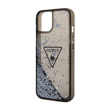 Guess Liquid Glitter Triangle Logo Case – Etui iPhone 14 Plus (czarny) (GUHCP14MLFCTPK)
