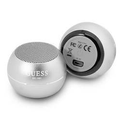 Guess Mini Bluetooth Speaker 3W 4H – Głośnik Bluetooth 5.0 (srebrny) (GUWSALGEG)