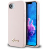 Guess Silicone Script Metal Logo MagSafe - Etui do iPhone 16e (różowy) (GUHMPSE4SMBSLP)