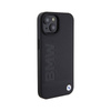BMW Leather Hot Stamp MagSafe - Etui iPhone 15 (Czarny) (BMHMP15SSLLBK)
