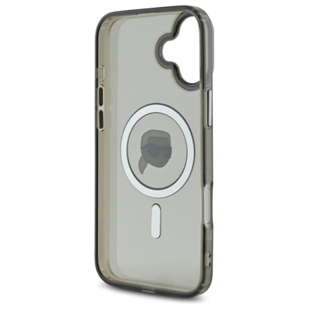 Karl Lagerfeld IML Metal Karl Head MagSafe - Etui iPhone 16 Plus (czarny) (KLHMP16MHLSKIK)