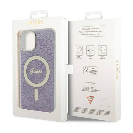 Guess 4G MagSafe - Etui iPhone 14 Plus (Purpurowy) (GUHMP14MH4STU)