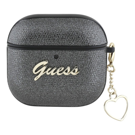 Guess Metallic Script Charm - Etui AirPods 4 (czarny) (GUA4PGMCSK)