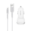 Borofone - ładowarka samochodowa 2x USB kabel Lightning w zestawie, biały (BFO-BZ13-L-W)
