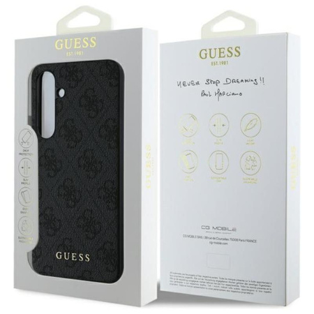 Guess 4G Metal Gold Logo - Etui Samsung Galaxy S24 FE (szary) (GUHCS24FEG4GFGR)