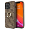 Guess 4G Ring Case - Etui iPhone 13 Pro (brązowy) (GUHCP13L4GMRBR)