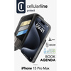 Cellularline Book Agenda - Etui iPhone 15 Pro Max z powłoką MICROBAN (czarny) (BOOKAG2IPH15PRMK)