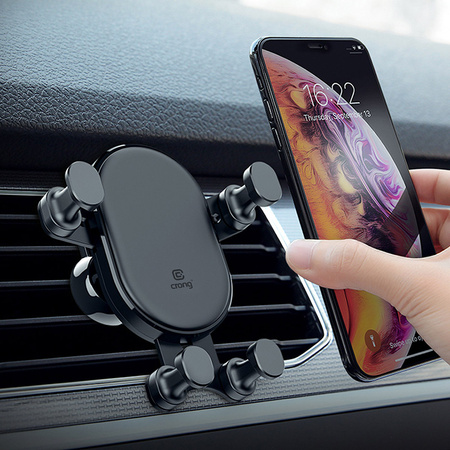 Crong Gravity Auto-Lock Car Holder – Uchwyt samochodowy grawitacyjny do telefonu 4,7”-6,5” (czarny) (CRG-CH5-BLK)