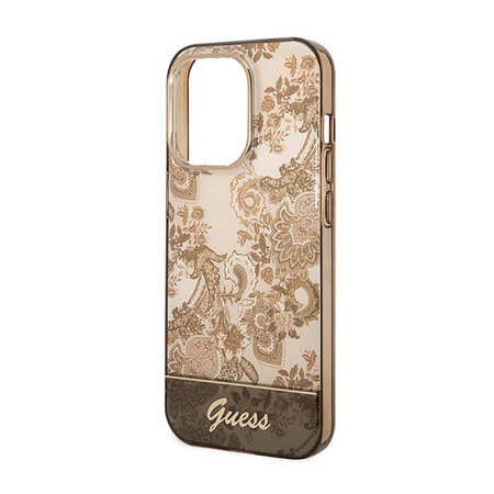 Guess Porcelain Collection - Etui iPhone 14 Pro (ochre) (GUHCP14LHGPLHC)