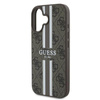 Guess 4G Printed Stripes MagSafe - Etui iPhone 16 Plus (brązowy) (GUHMP16MP4RPSW)