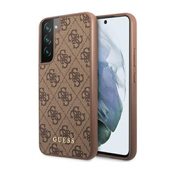 Guess 4G Metal Logo - Etui Samsung Galaxy S23 (brązowy) (GUHCS23SG4GFBR)