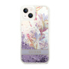 Guess Liquid Glitter Flower – Etui iPhone 14 Plus (fioletowy) (GUHCP14MLFLSU)