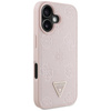 Guess Grained Hot Stamp Peony Triangle Logo MagSafe - Etui do iPhone 16 (różowy) (GUHMP16SPGBTMP)