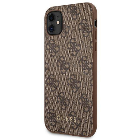 Guess 4G Metal Gold Logo – Etui iPhone 11 (brązowy) (GUHCN61G4GFBR)