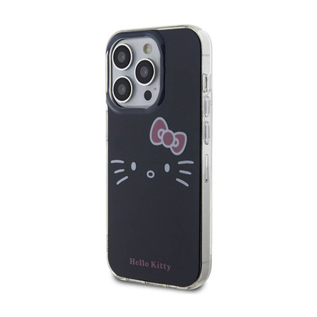 Hello Kitty IML Kitty Face - Etui iPhone 15 Pro Max (czarny) (HKHCP15XHKHLK)