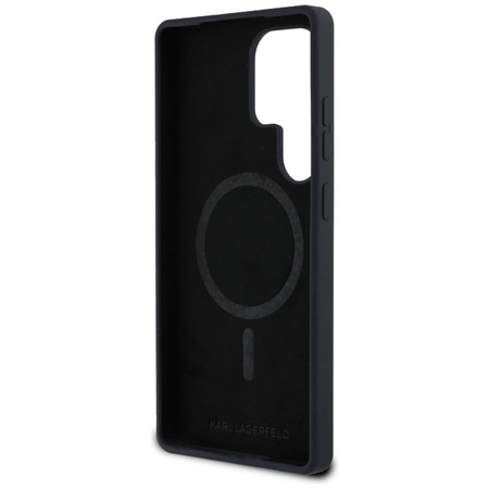 Karl Lagerfeld Silicone Double Heads And Circle MagSafe - Etui Samsung Galaxy S25 Ultra (czarny) (KLHMS25LSKCHTCK)