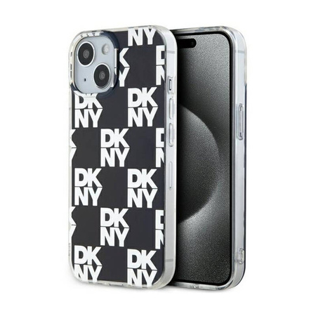 DKNY IML Checkered Mono Pattern - Etui do iPhone 15 Plus / 14 Plus (czarny) (DKHCP15MHDLCEK)