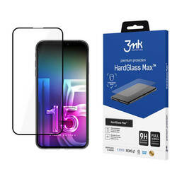 3mk HardGlass Max - Szkło hartowane do iPhone 15 (Czarny) (3MK_5903108530088)
