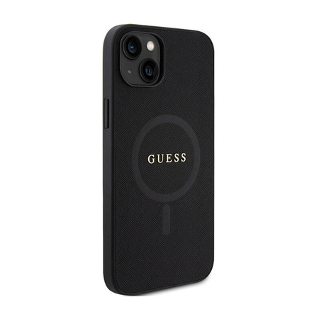 Guess Saffiano MagSafe - Etui iPhone 15 Plus (czarny) (GUHMP15MPSAHMCK)