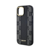 DKNY Leather Checkered Mono Pattern MagSafe - Etui iPhone 15 Plus / 14 Plus (czarny) (DKHMP15MPCPVSLK)