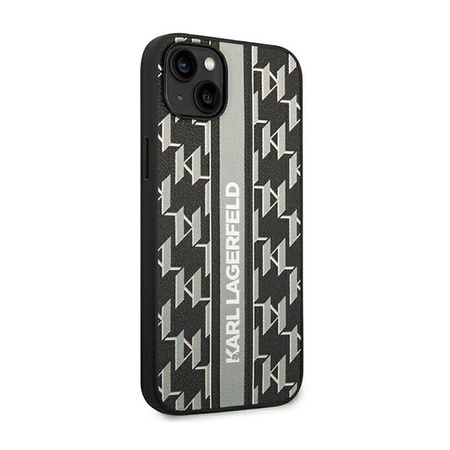 Karl Lagerfeld Monogram Stripe - Etui iPhone 14 Plus (szary) (KLHCP14MPGKLSKG)
