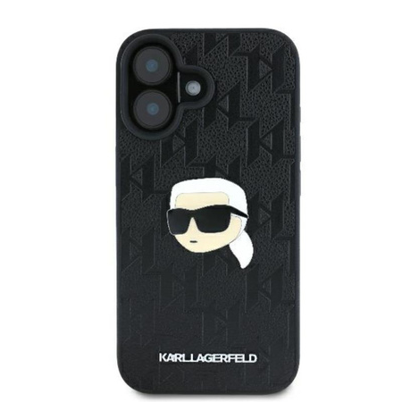 Karl Lagerfeld Monogram Karl Head Pin - Etui iPhone 16 (czarny) (KLHCP16SPGKLKIPK)