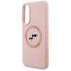 Karl Lagerfeld Silicone Double Heads And Circle MagSafe - Etui Samsung Galaxy S25 Edge (różowy) (KLHMS25ESKCHTCP)
