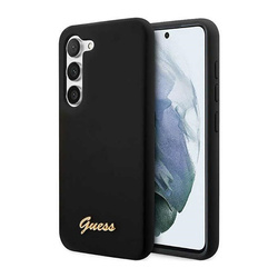 Guess Silicone Script Metal Logo - Etui Samsung Galaxy S23 (czarny) (GUHCS23SSLSMK)