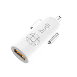 Budi - Ładowarka samochodowa USB, 18W, QC3.0 (Biały) (BD062Q)