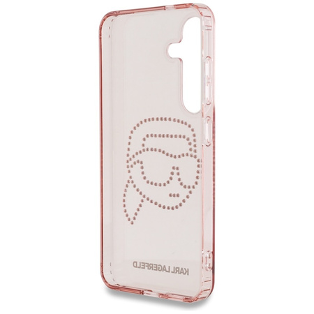 Karl Lagerfeld Rhinestones Karl Head Logo - Etui Samsung Galaxy S25 (różowy) (KLHCS25SHKHDCELP)