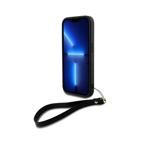 DKNY Wrist Strap Stock Logo - Etui iPhone 15 Pro (czarny) (DKHCP15LPBSWSK)