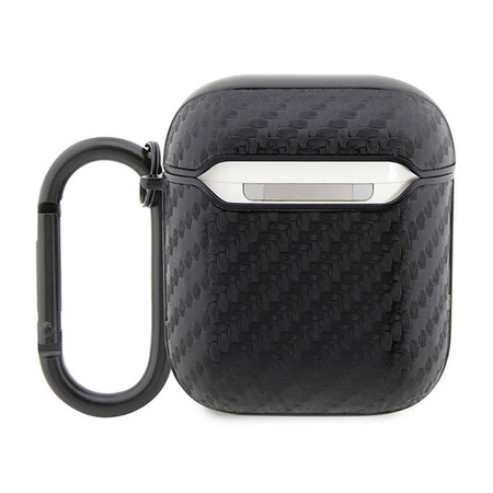 BMW Carbon Double Metal Logo - Etui AirPods 1/2 gen (Czarny) (BMA2WMPUCA2)