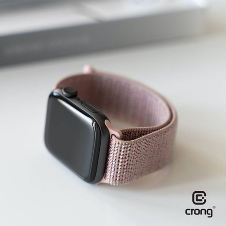 Crong Nylon - Pasek sportowy do Apple Watch 38/40/41/42 mm (Light Pink) (CRG-40NLB-ROSE)